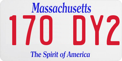 MA license plate 170DY2