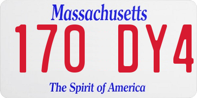 MA license plate 170DY4