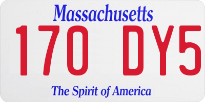 MA license plate 170DY5