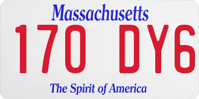 MA license plate 170DY6