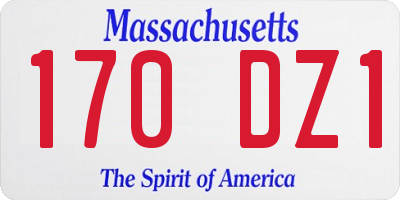 MA license plate 170DZ1