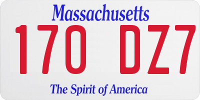 MA license plate 170DZ7