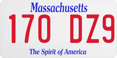 MA license plate 170DZ9