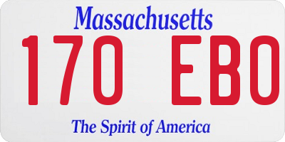 MA license plate 170EB0