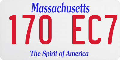 MA license plate 170EC7
