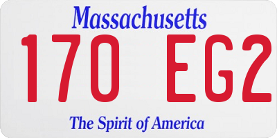 MA license plate 170EG2