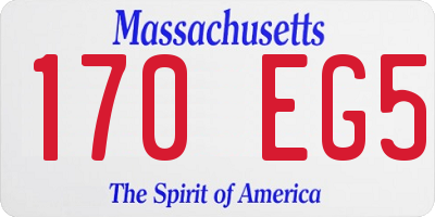 MA license plate 170EG5