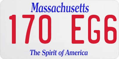 MA license plate 170EG6