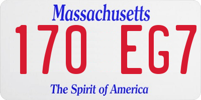 MA license plate 170EG7