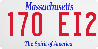 MA license plate 170EI2