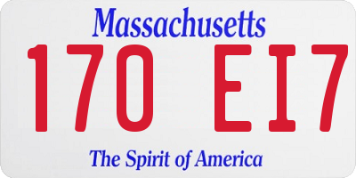 MA license plate 170EI7