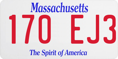 MA license plate 170EJ3