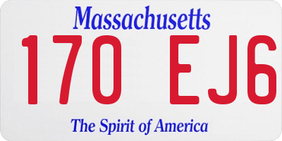 MA license plate 170EJ6