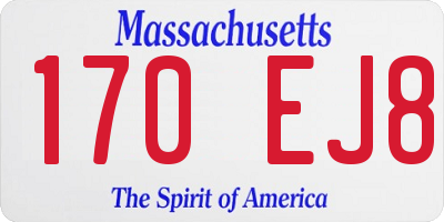 MA license plate 170EJ8