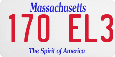MA license plate 170EL3
