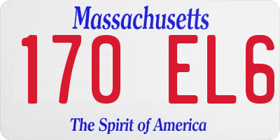 MA license plate 170EL6