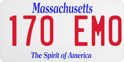 MA license plate 170EM0