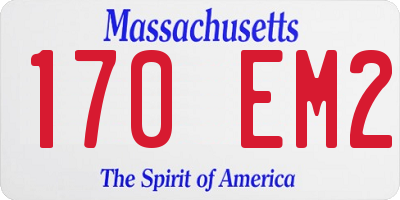 MA license plate 170EM2
