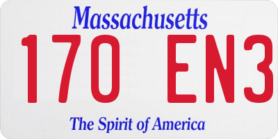 MA license plate 170EN3