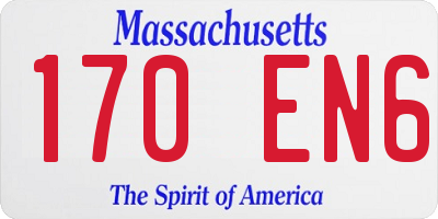 MA license plate 170EN6