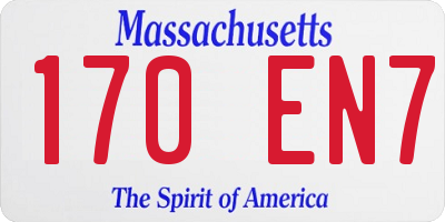 MA license plate 170EN7