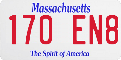 MA license plate 170EN8