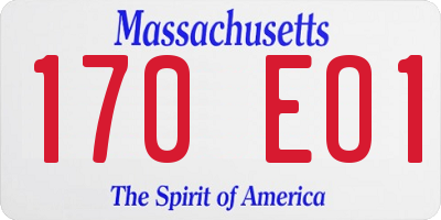 MA license plate 170EO1