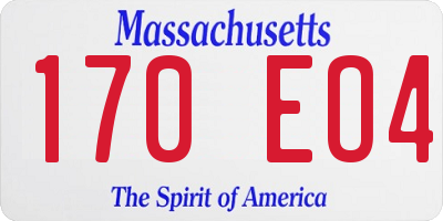 MA license plate 170EO4