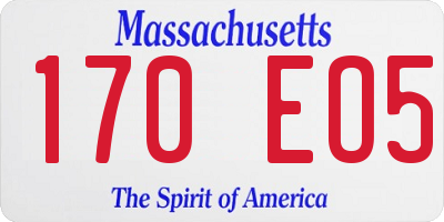 MA license plate 170EO5