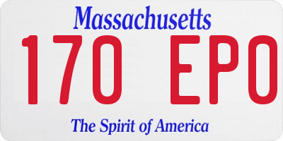 MA license plate 170EP0