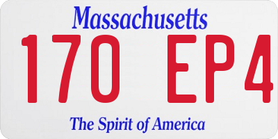 MA license plate 170EP4