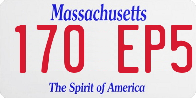 MA license plate 170EP5