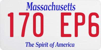 MA license plate 170EP6