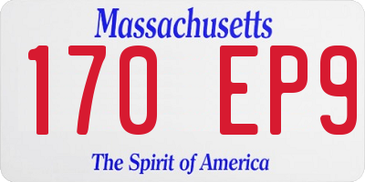 MA license plate 170EP9