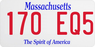 MA license plate 170EQ5