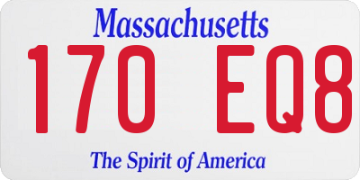 MA license plate 170EQ8