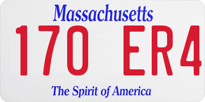 MA license plate 170ER4