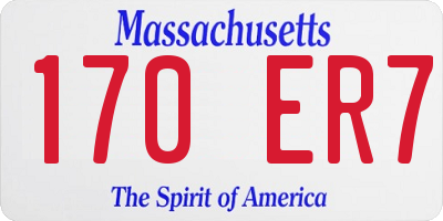 MA license plate 170ER7