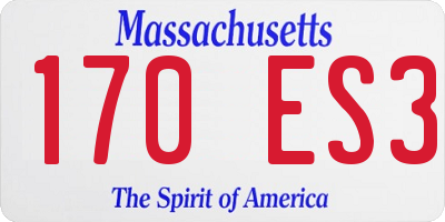 MA license plate 170ES3