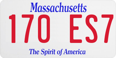 MA license plate 170ES7
