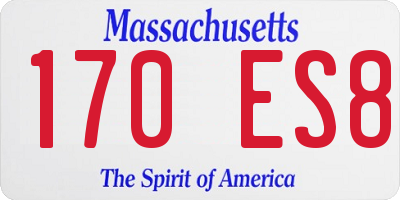 MA license plate 170ES8