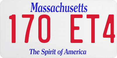 MA license plate 170ET4