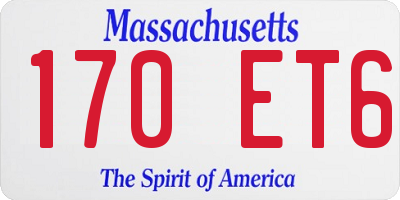 MA license plate 170ET6