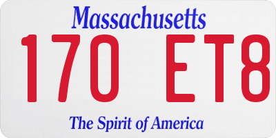 MA license plate 170ET8