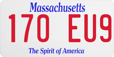 MA license plate 170EU9