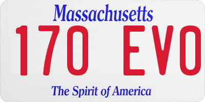 MA license plate 170EV0