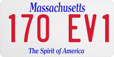 MA license plate 170EV1