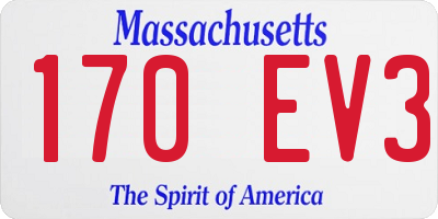 MA license plate 170EV3