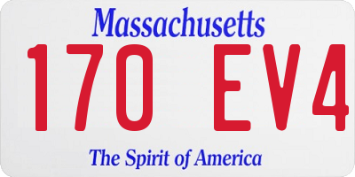 MA license plate 170EV4