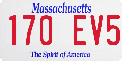 MA license plate 170EV5